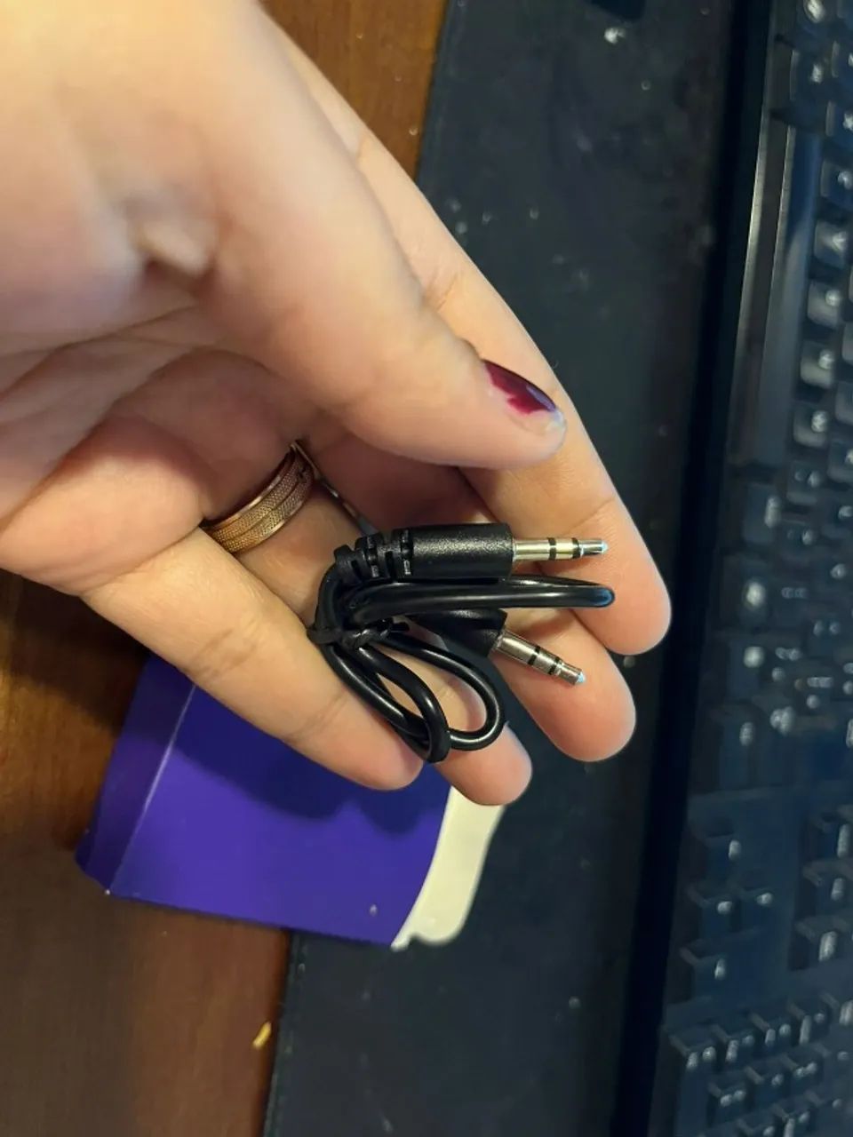 Kit Conector Duplo - Cabo AUX (3.5mm) + Cabo USB-C - Foto 3