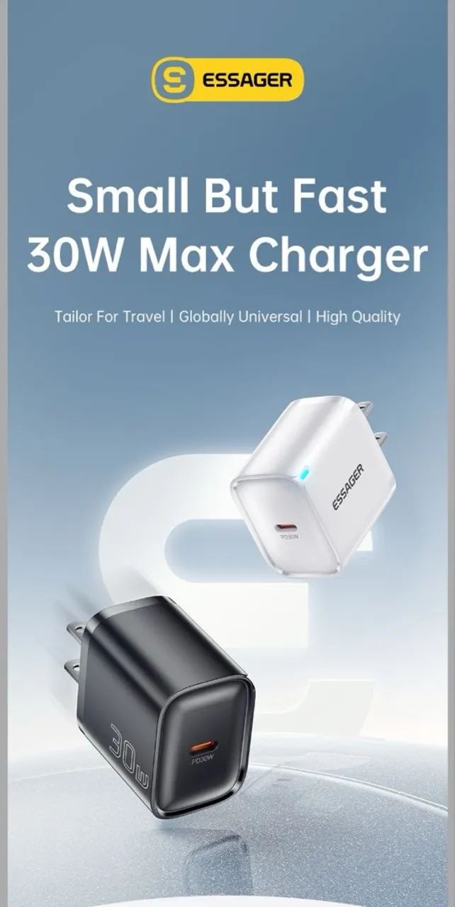 Carregador PD30W Tipo C Black - Foto 4