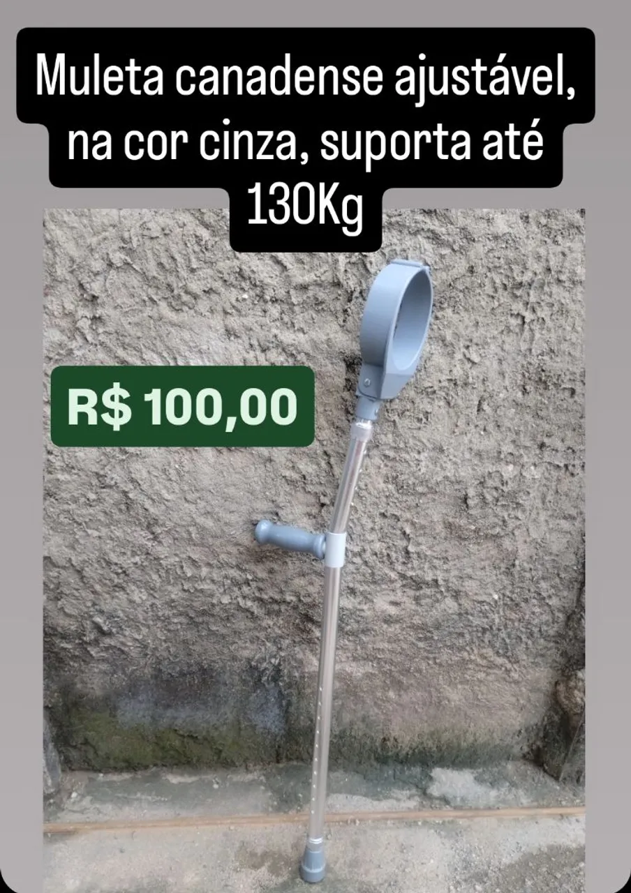 Muleta canadense ajustável cinza - 130Kg