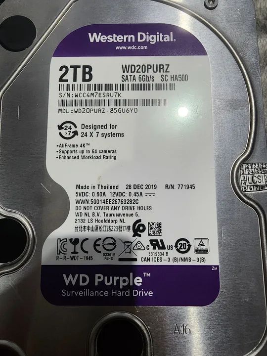 Disco Rígido WD Purple 2TB  - Foto 3
