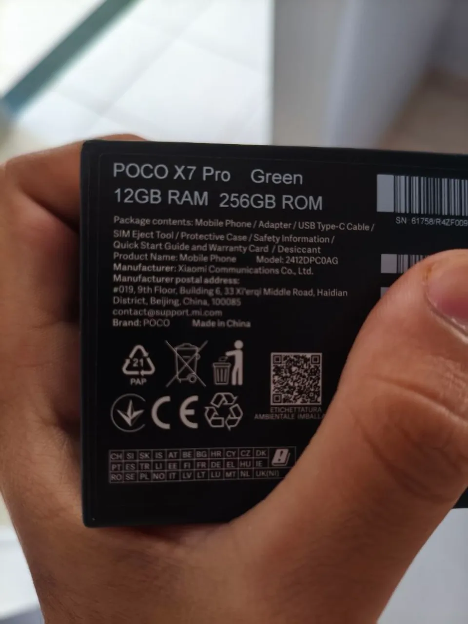 Poco X7 pro 256gb/12gb ram