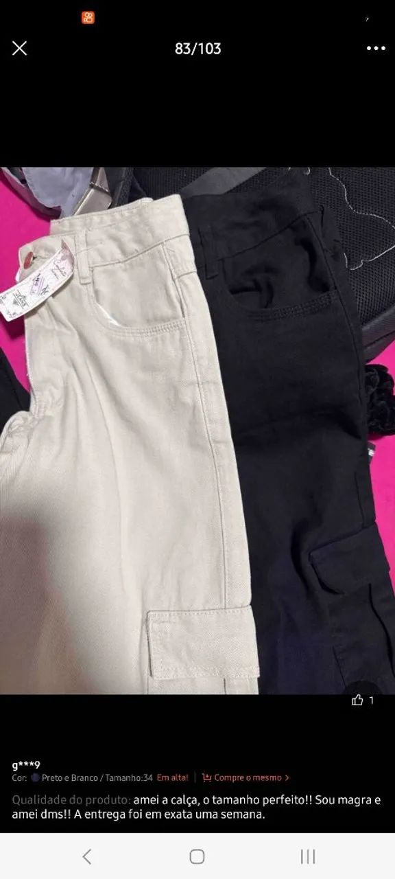 Calças Cargo Femininas - Bege e Preto