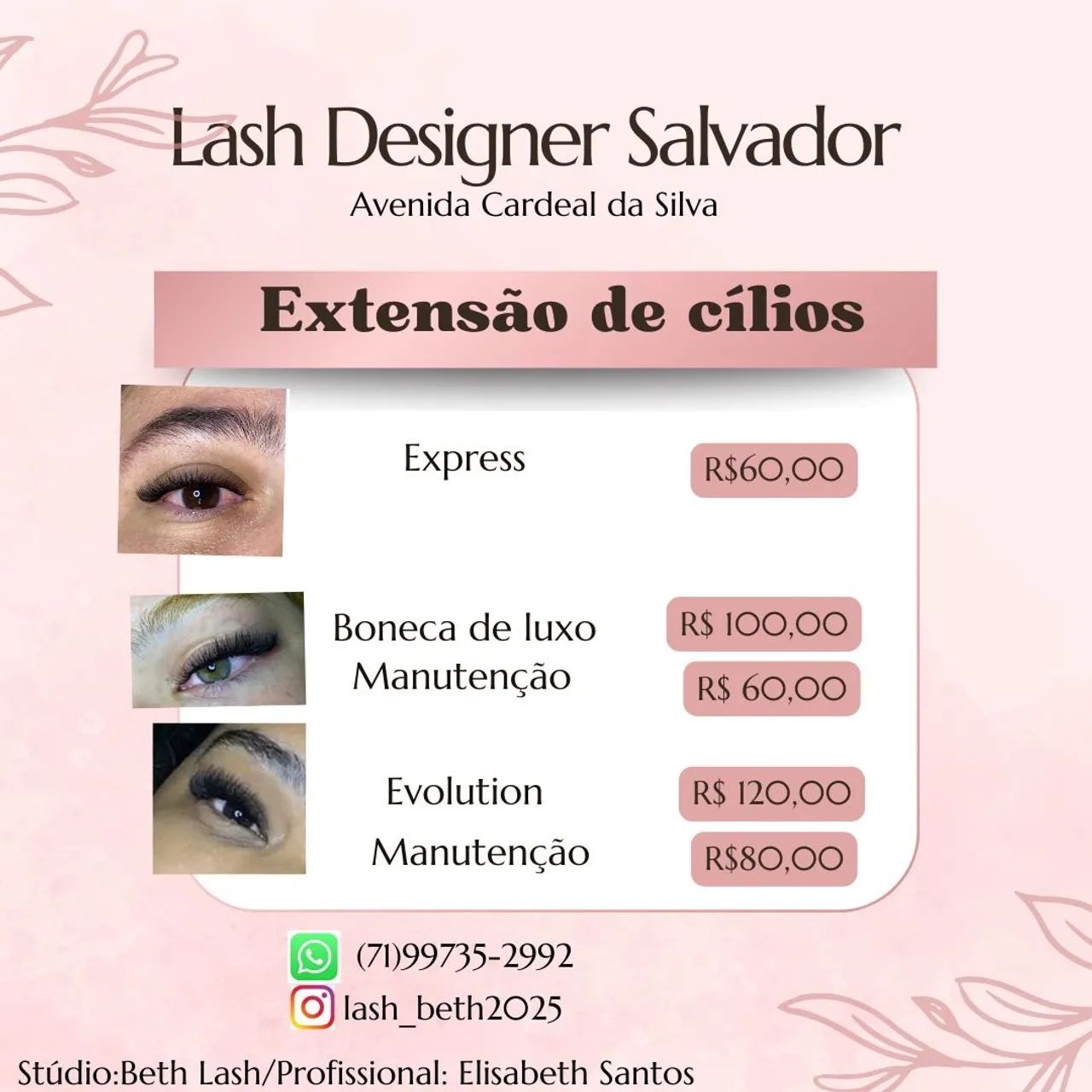 Extensão de cílios - Designer Salvador