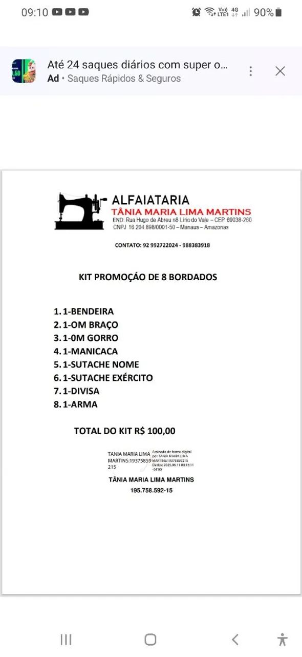 Novo brevés de OM bordado  - Foto 3
