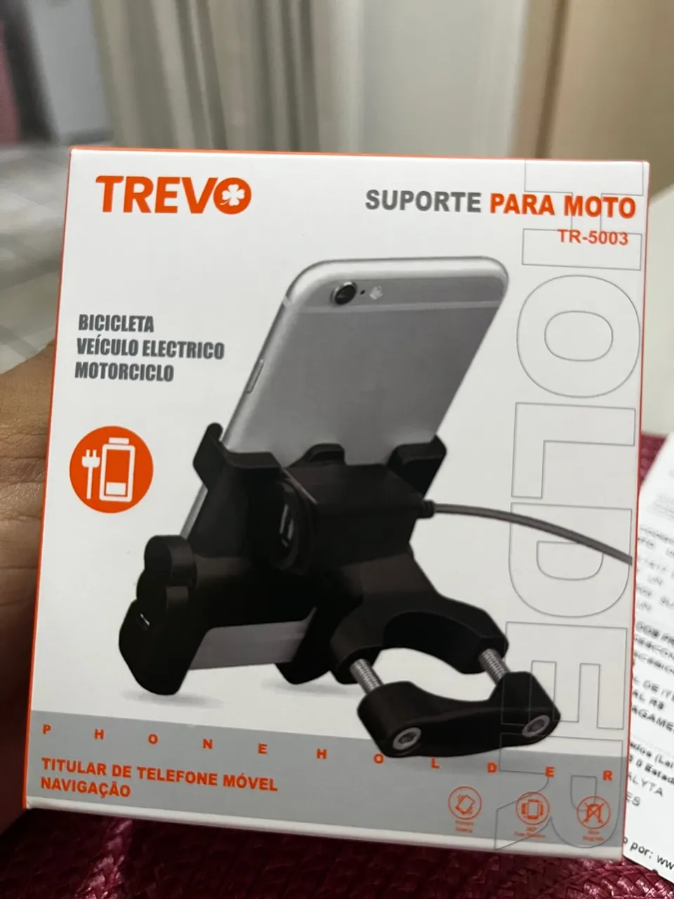 Suporte para moto e bike com carregador