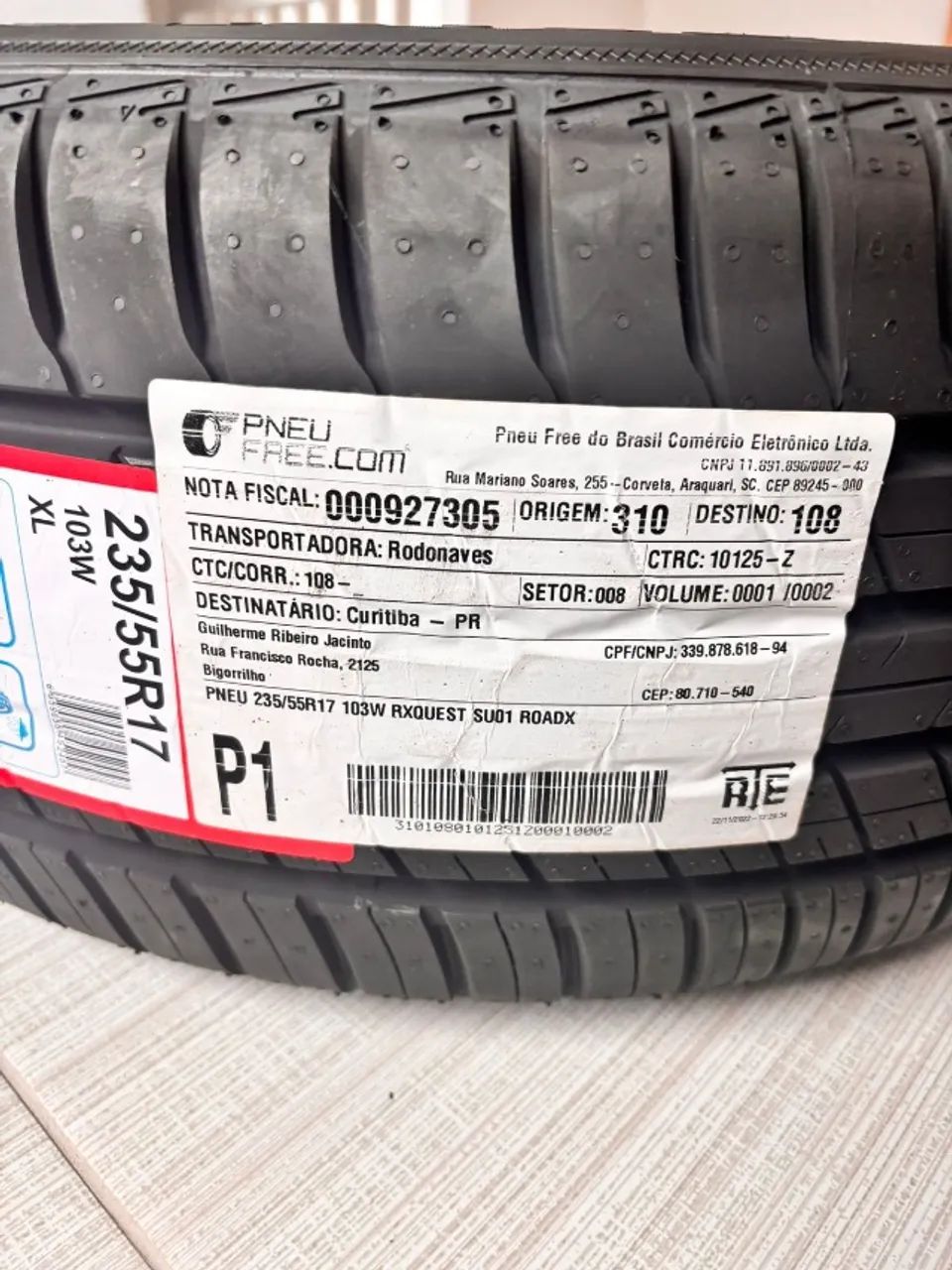 2 Pneus 235/55 R17 103W RXquest SU01 - Foto 2