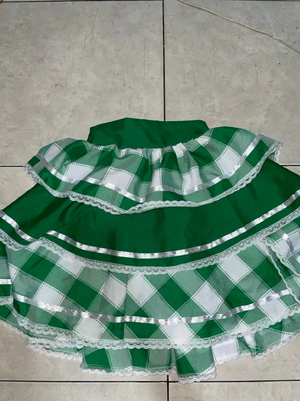 Saia Verde Xadrez Festas Juninas