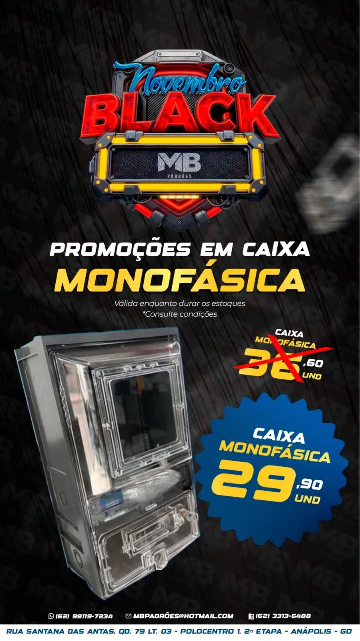 Caixa monofásica equatorial 