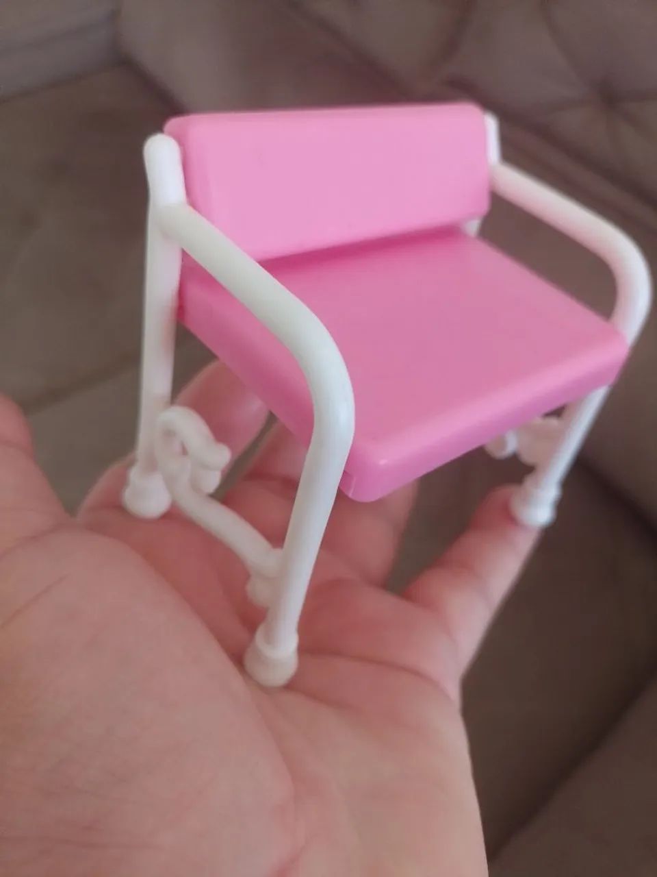 Sofá de Brinquedo Rosa para Bonecas