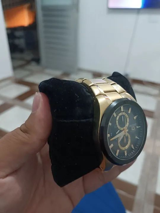 Relógio Orient Masculino Dourado - Foto 3