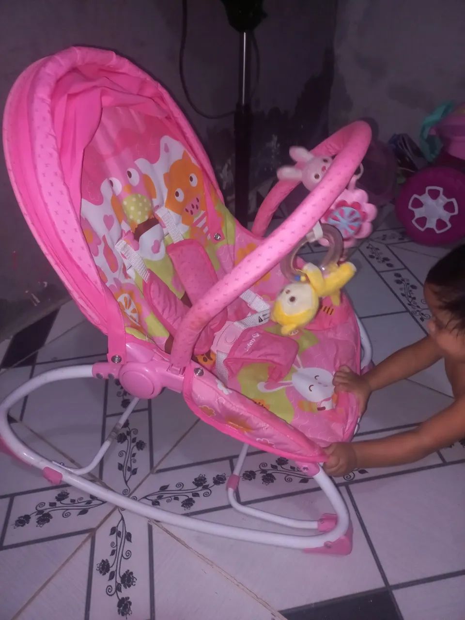 Cadeirinha de Balanço para Bebê - Rosa - Foto 3