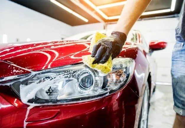 Vaga para lavado de carros, estofados 