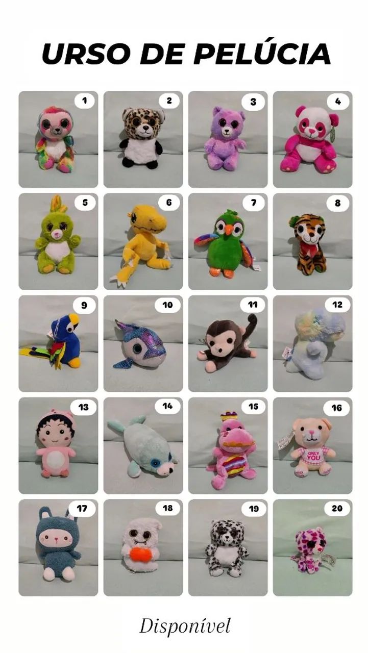 Urso de Pelúcia Fofinho - Diversos Modelos!