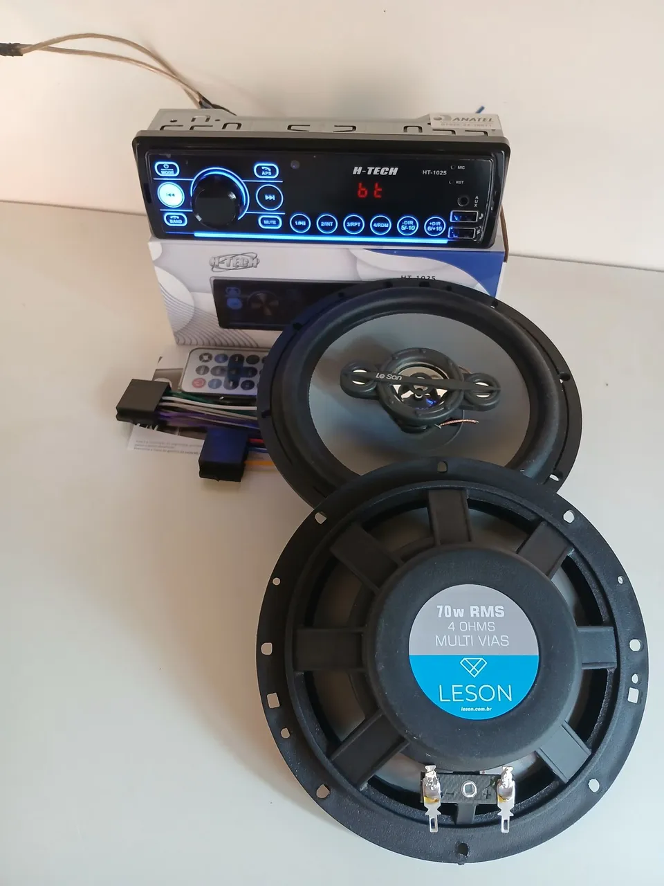 Som Automotivo Completo - Player + Alto falante de porta Falantes