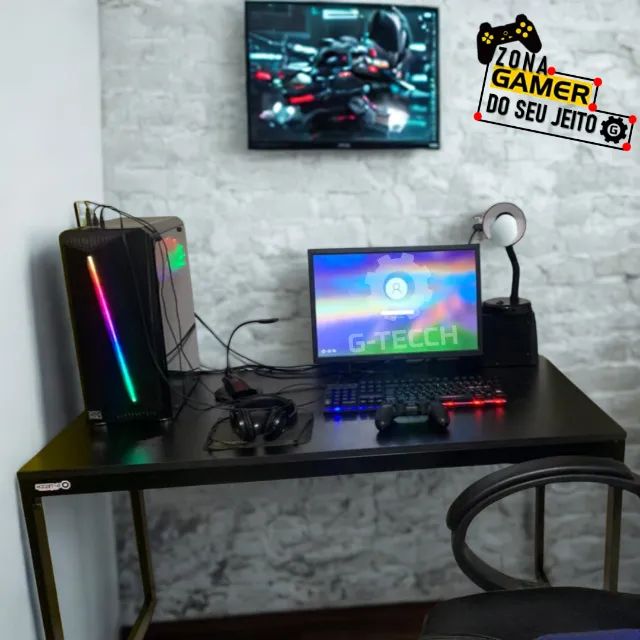 Mesa Gamer Reforçada 1,2m NOVA Estilo Industrial Multiuso para Computador Notebook Estudo