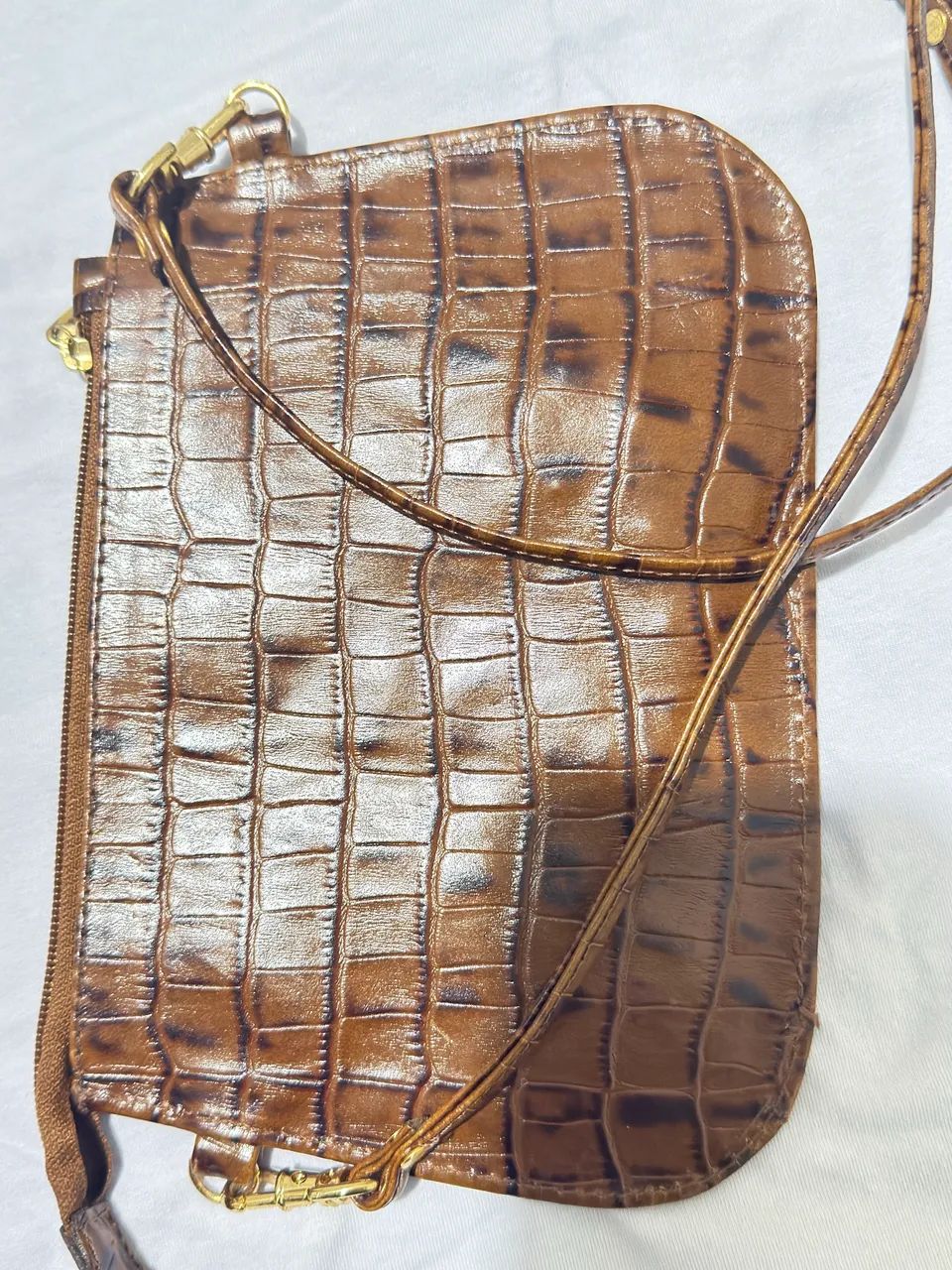 Bolsa CLASSE COURO caramelo pequena - Foto 2