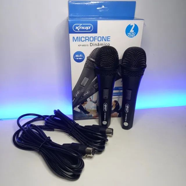 KIT MICROFONES COM FIO 2 UNIDADES - ENTREGA GRATIS