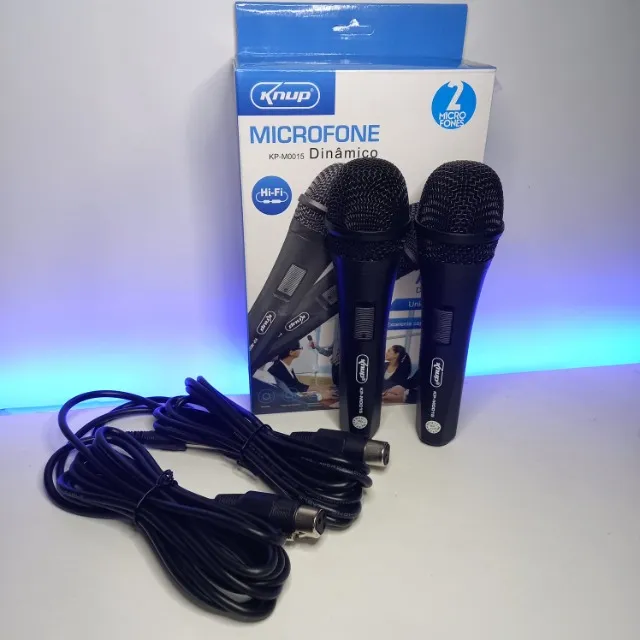 KIT MICROFONES COM FIO 2 UNIDADES - ENTREGA GRATIS