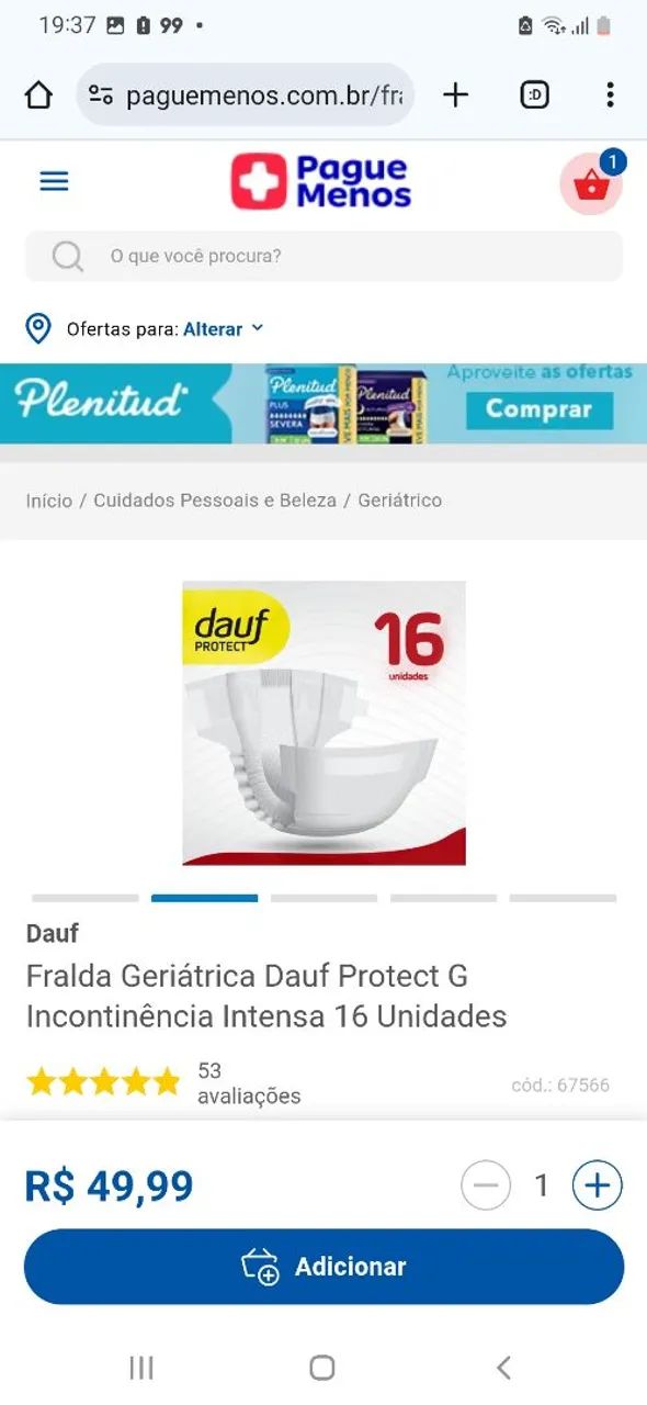 Fralda Geriátrica Dauf Protect G Incontinência Intensa - Foto 2
