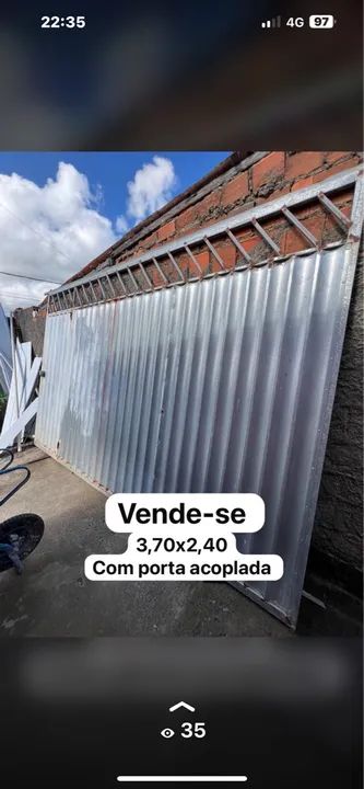 Portão galvanizado 3,70x 2,40