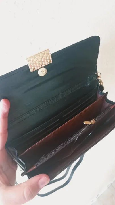 Bolsa de ombro preta de luxo - Foto 3