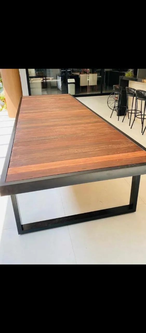 Mesa de jantar rústica com design moderno - Foto 4
