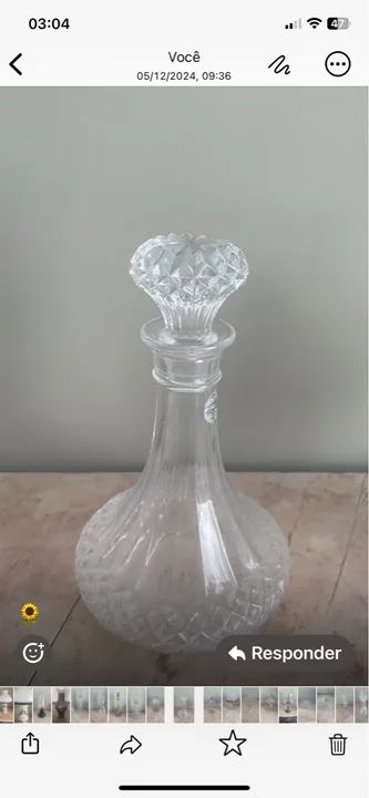 Garrafa Licoreira grande em cristal trabalhado perfeitas - Foto 4