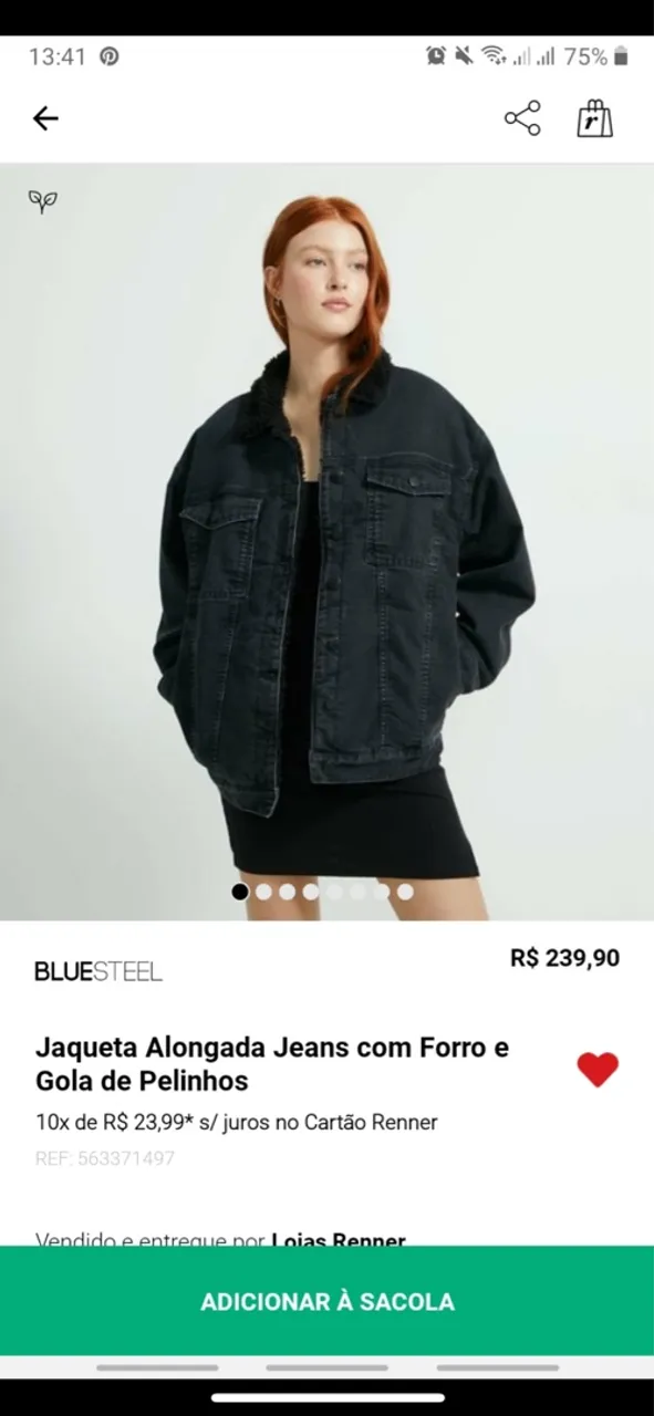 Jaqueta Jeans Feminina com Gola de Pelinhos