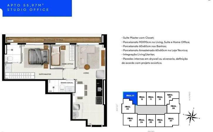 Ágio HUB COMPACT LIFE Apartamento com 2 Quarto(s) e 2 banheiro(s) à Venda, 55.97 por R$ 67 - Foto 2