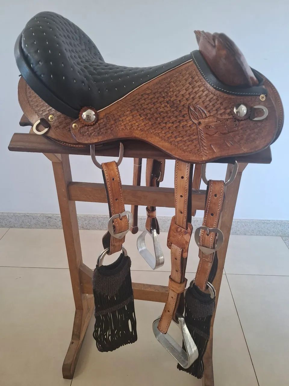 Arreio para montaria feito em couro legítimo  - Foto 5