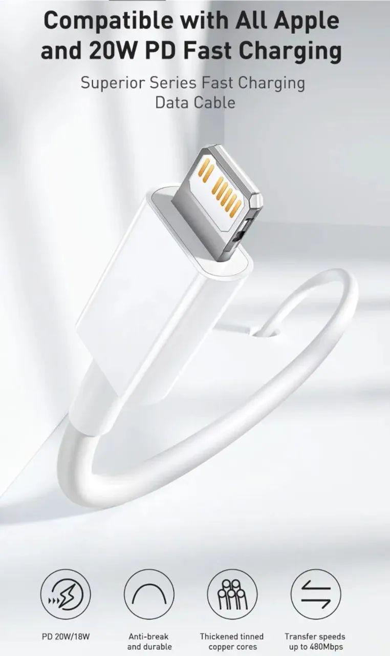 Cabo Turbo Lightning para USB-C  P/ iPhone 2m qualidade original  - Foto 2