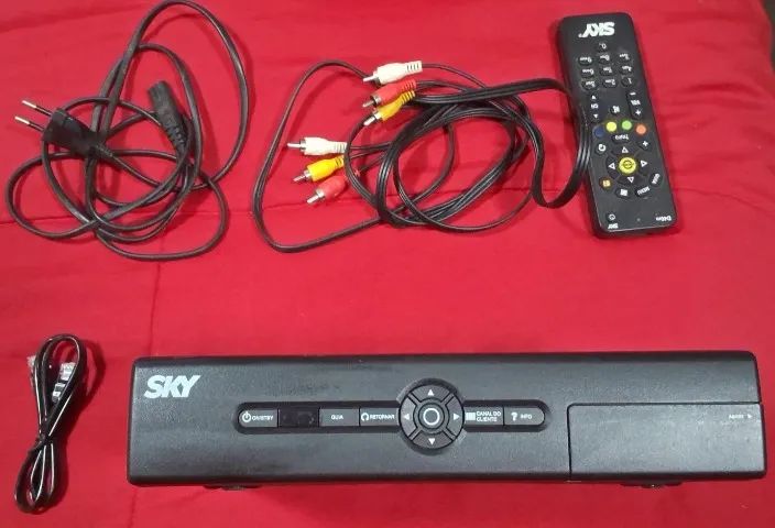 receptor SKY + controle e cabos