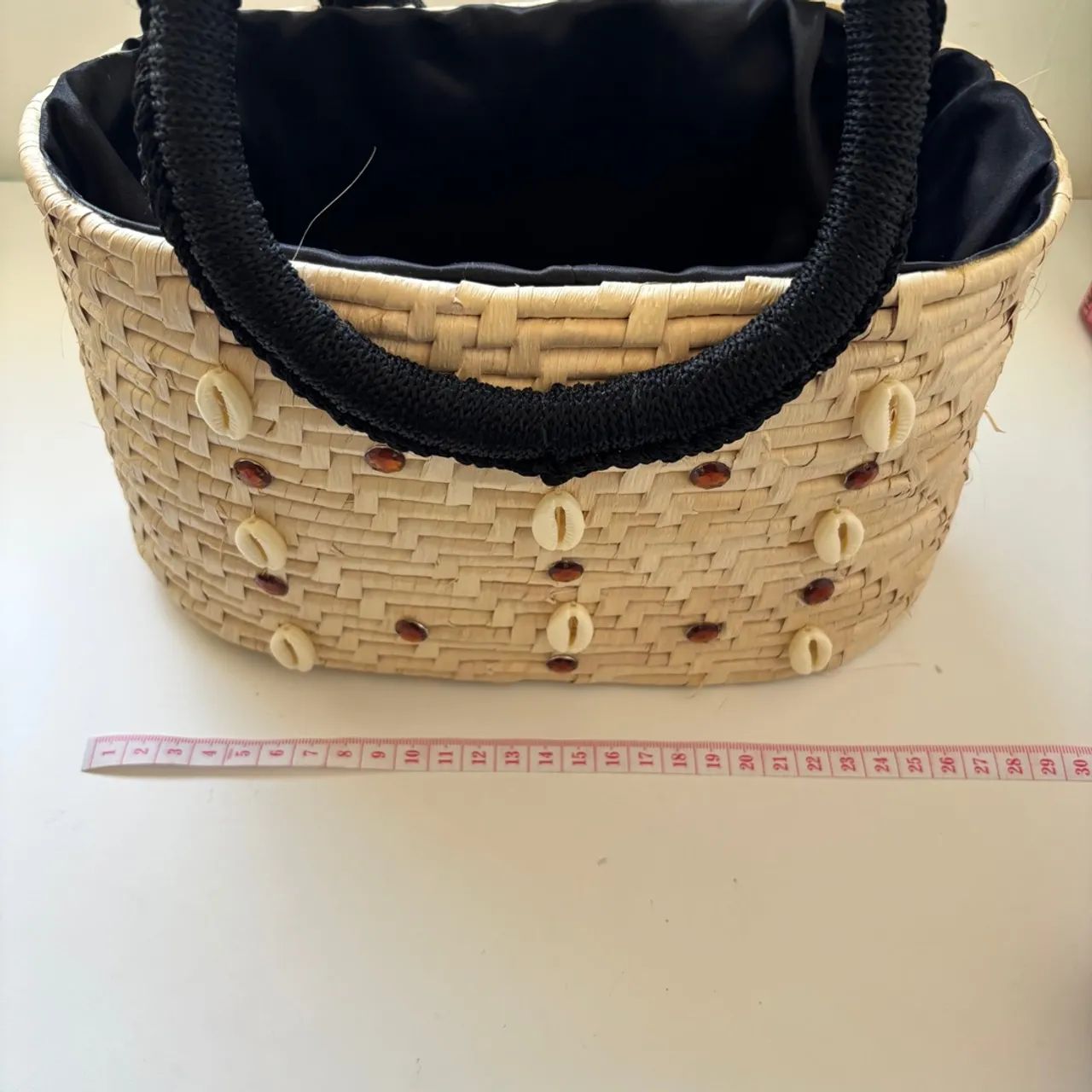 Bolsa de palha artesanal com detalhes - Foto 3