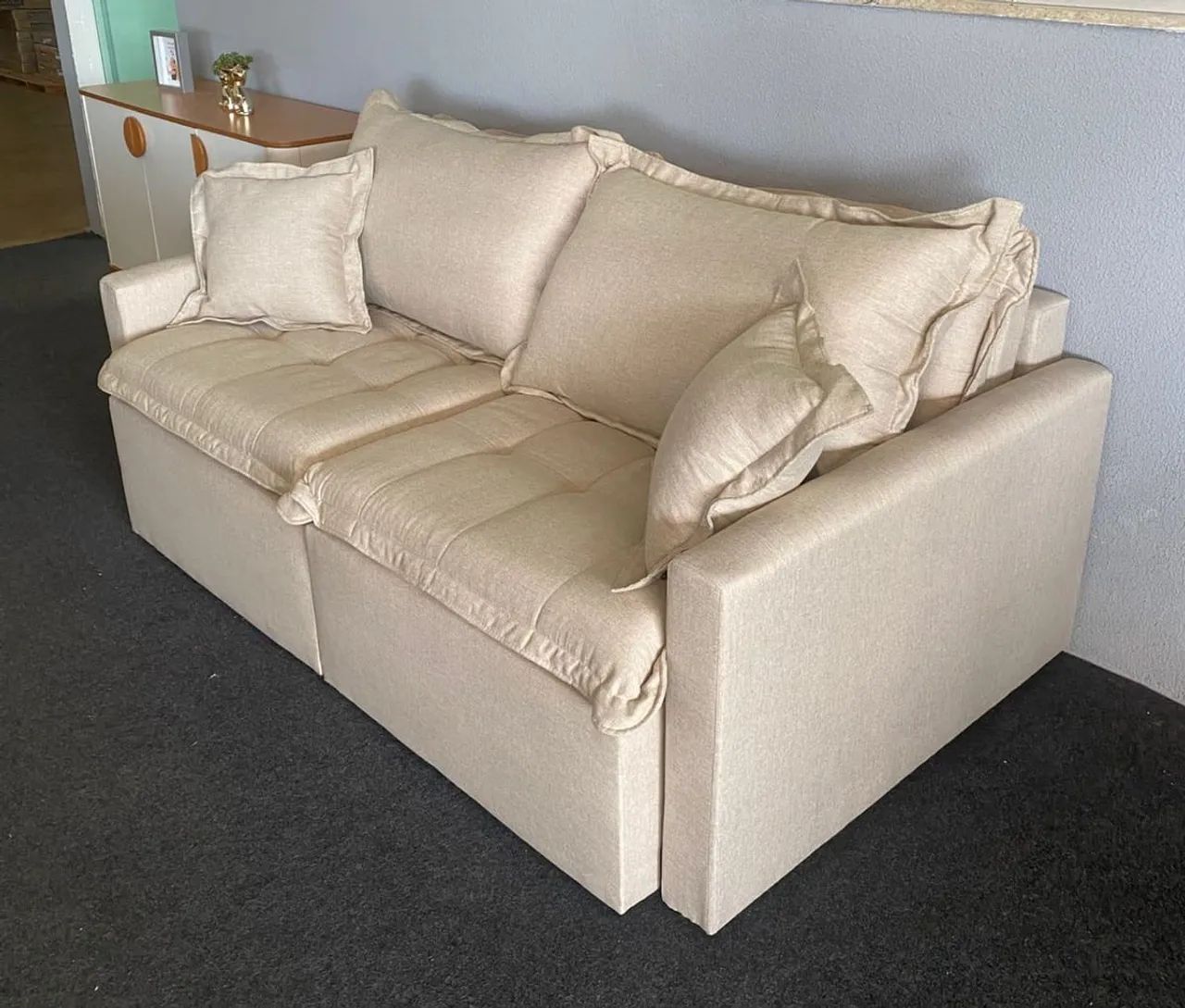 Sofá Modular 1,80 MT Linho Cinza ou Bege Super Confortável  - Foto 2