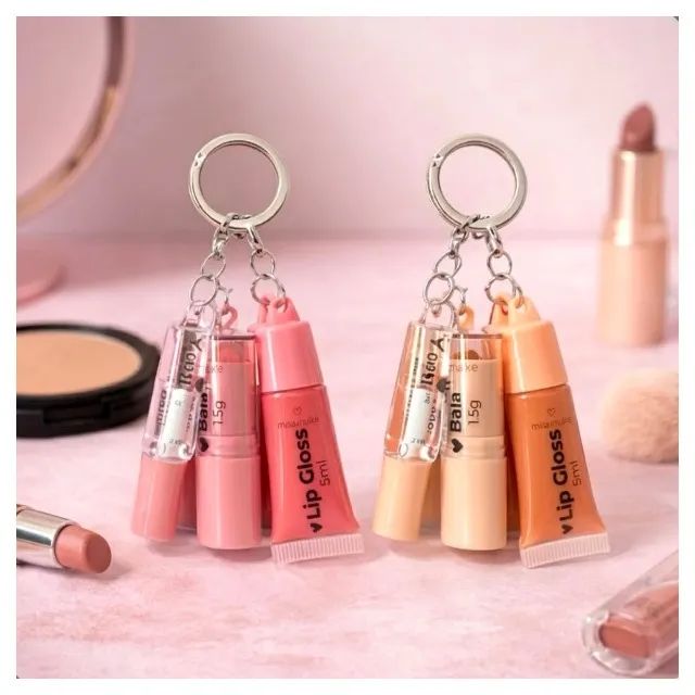 Kit Maquiagem Chaveiro Mia Make S.O.S - Batom, Gloss e Gel - Foto 2
