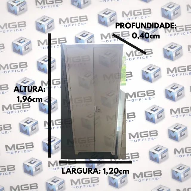 Armário de Aço c/2 Portas e 4 Prateleiras - (1,96X1,20X0,40cm) - Entregamos Df e Entorno - Foto 5