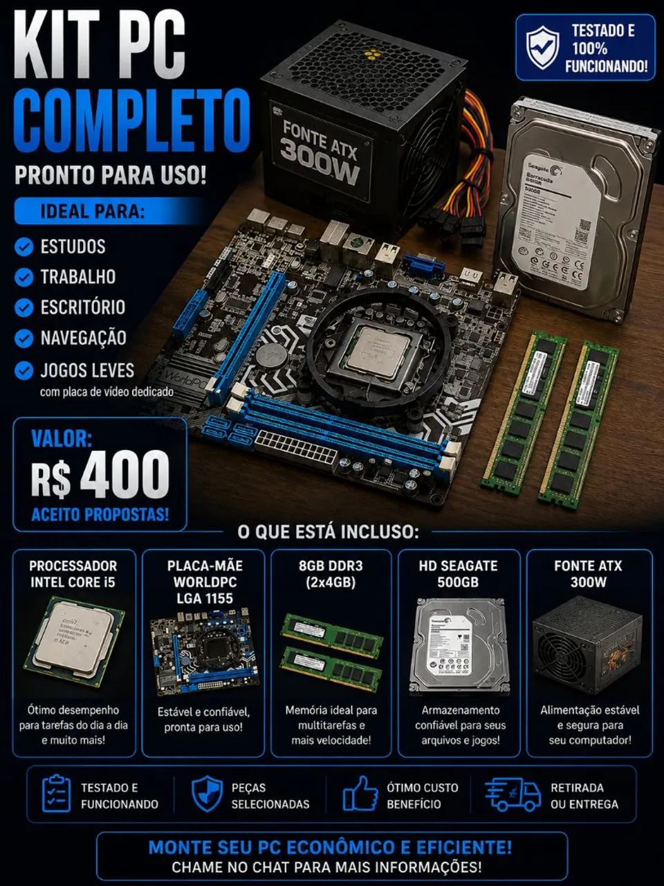 Kit PC Intel Core i5 LGA 1155, Aceito proposta. - Foto 2