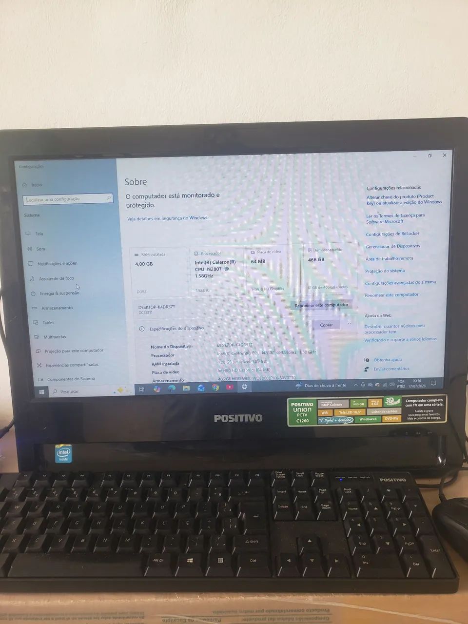 VENDO PC ALL IN ON POSITIVO  - Foto 5