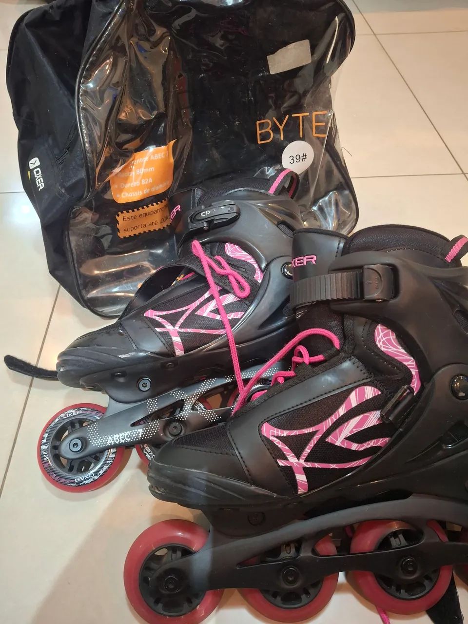 Patins Oxer Freestyle Rosa - 4 Rodas Num: 39 - Foto 3