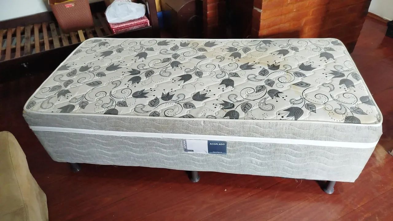 Cama box solteiro colchão conjugado  - Foto 3