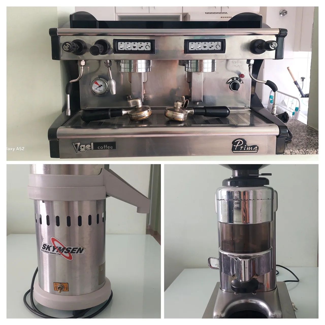 Máquina de café +moedor de café + espremedor de laranja tudo profissional 