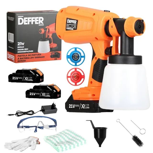 Pulverizadora de Pintura com duas Baterias 21v