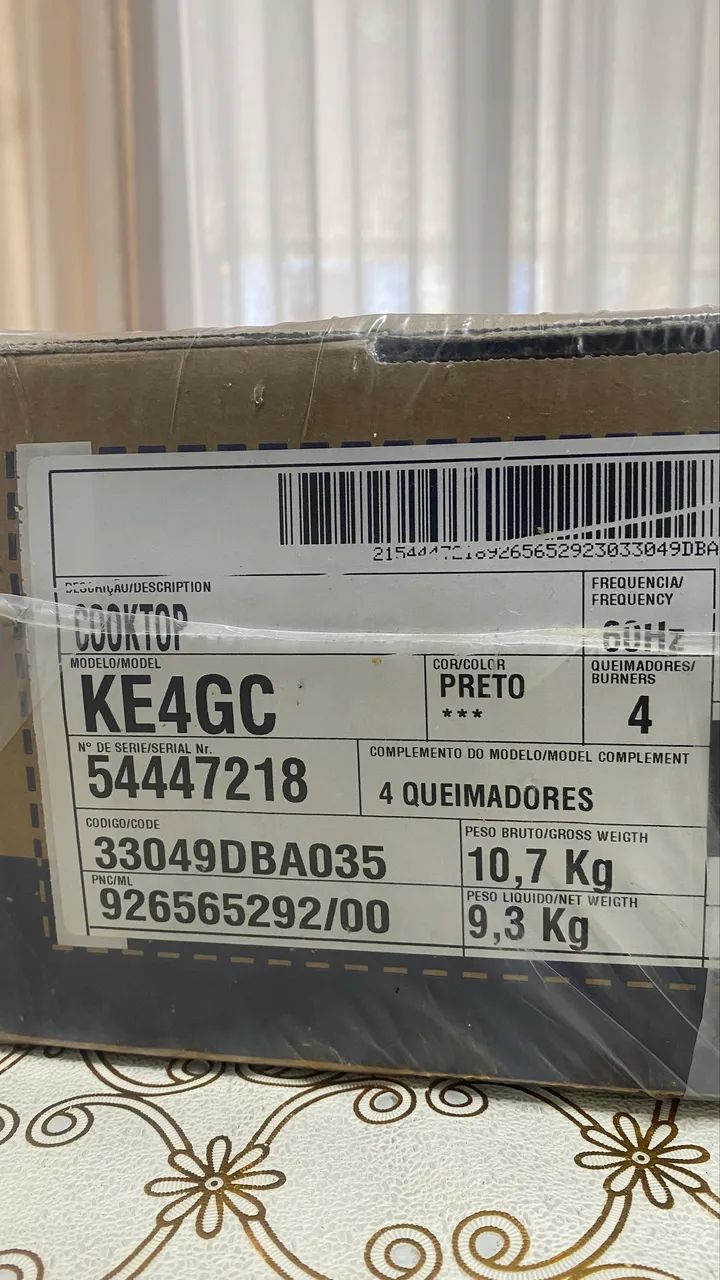 Cooktop Electrolux 4 Bocas KE4GC Preto - Novo Lacrado