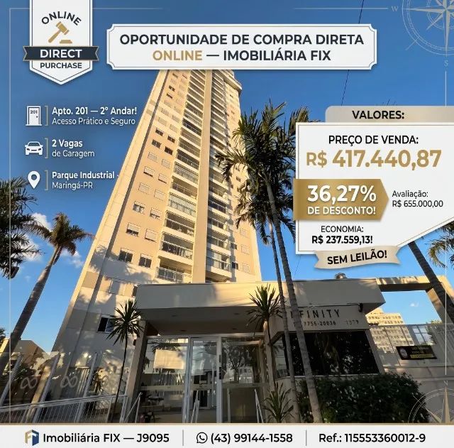 ? COMPRA DIRETA ONLINE: APARTAMENTO 2º ANDAR ? PARQUE INDUSTRIAL · MARINGÁ-PR