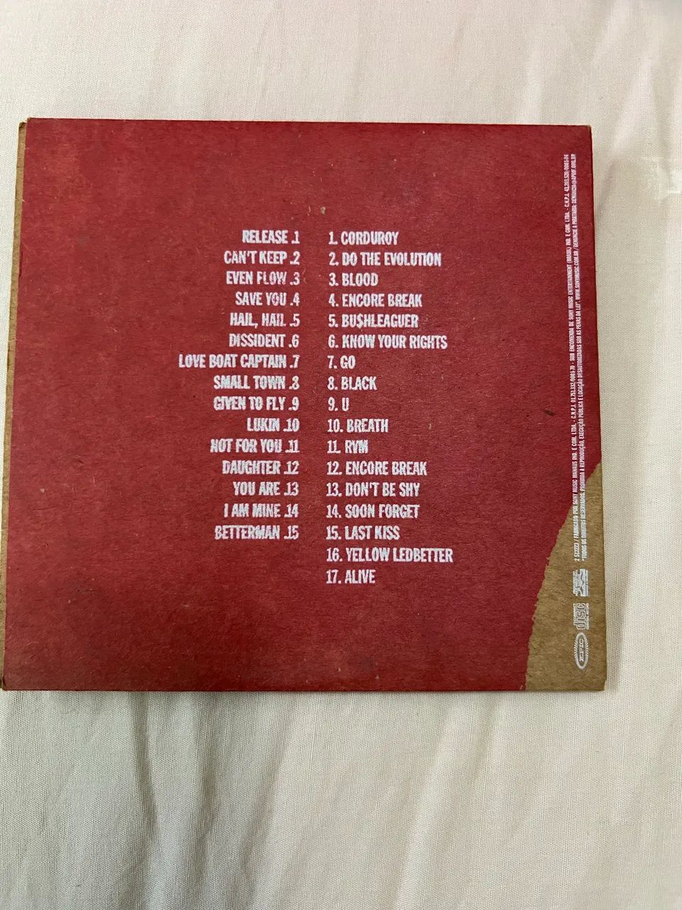 CD Duplo Pearl Jam - Tokyo, Japan March 3rd 2003 (Bootleg Oficial