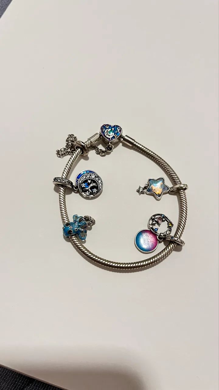 Pulseira de Berloques em Prata 925 + Berloques Inclusos
