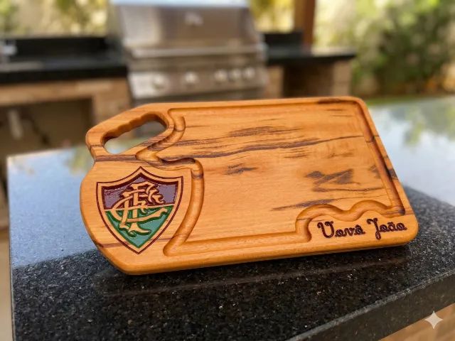 Tábua Churrasco Personalizada - Seu Time Aqui - Madeira Maciça - Foto 4