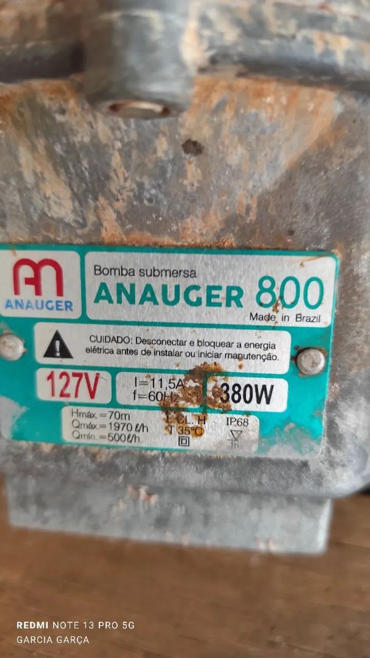 Bomba submersa Anauger - 380 watts para Água Limpa 800 5G 110V Anauger<br><br>Voltagem: 110V - Foto 4