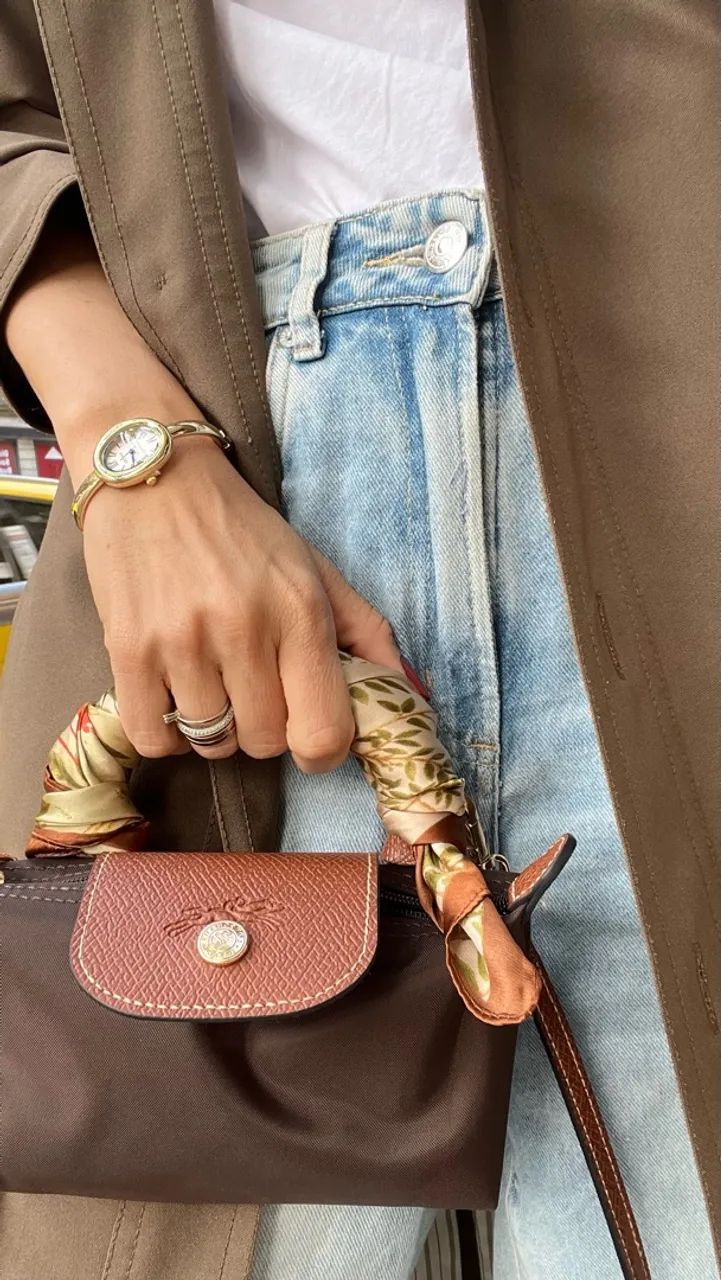 Bolsa LONGCHAMP marrom mini pouch - Foto 5