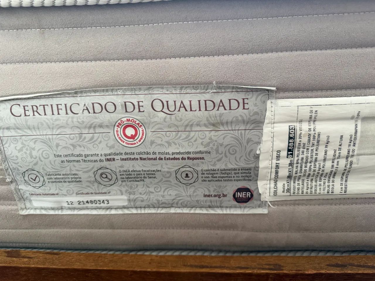  CAMA DE CASAL DE MADEIRA + COLCHÃO ORTHOCRIN - Foto 2